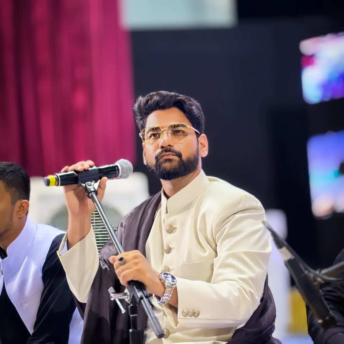Faizan Ilahi, Sufi singer, during a live performance.